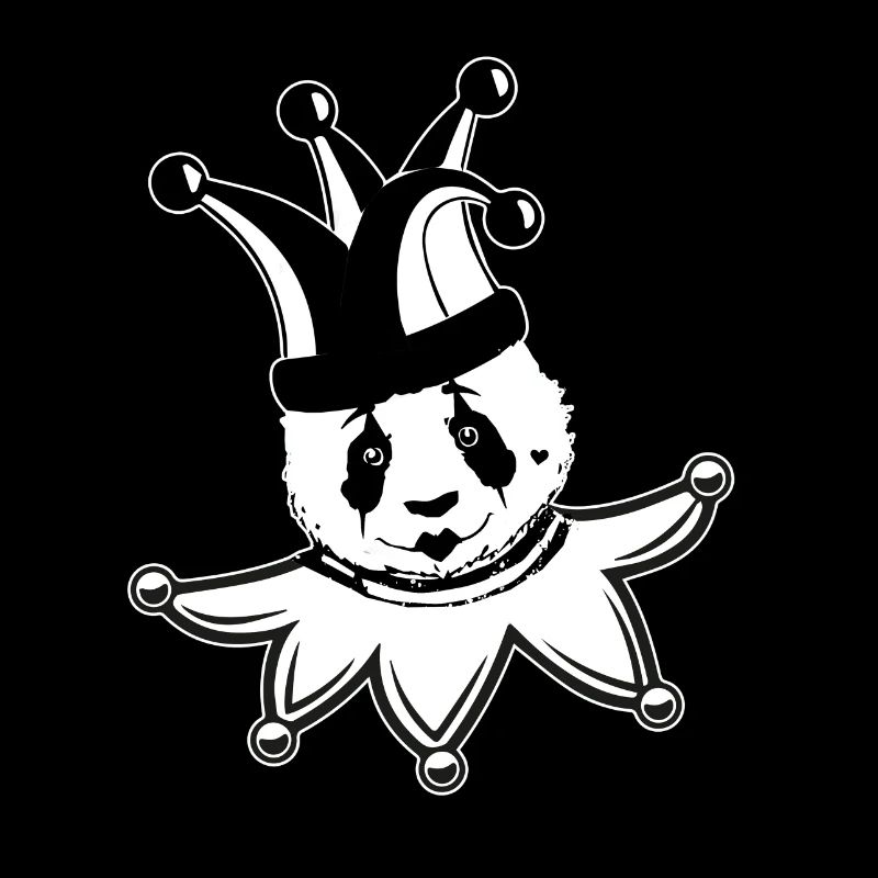 harlequin,panda,illustration, pantomime