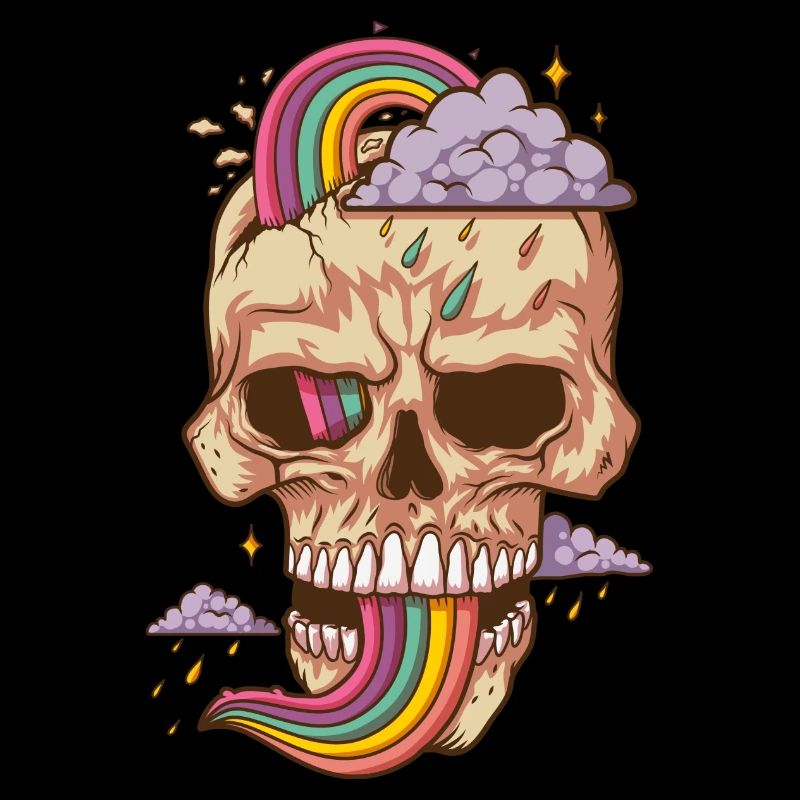 Skull with crazy moods