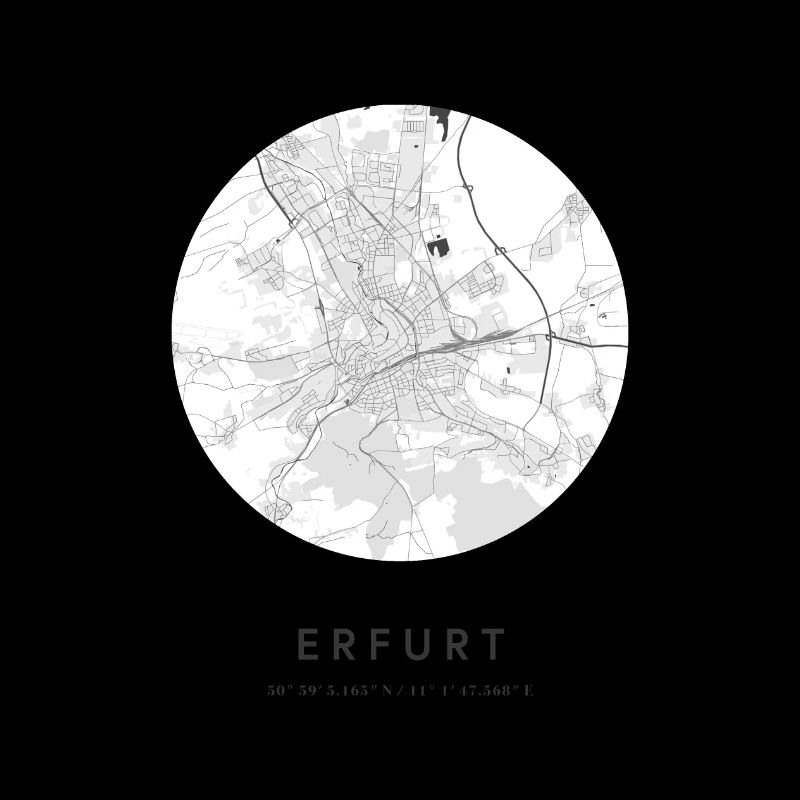 Erfurt Thuringia map city map city map map