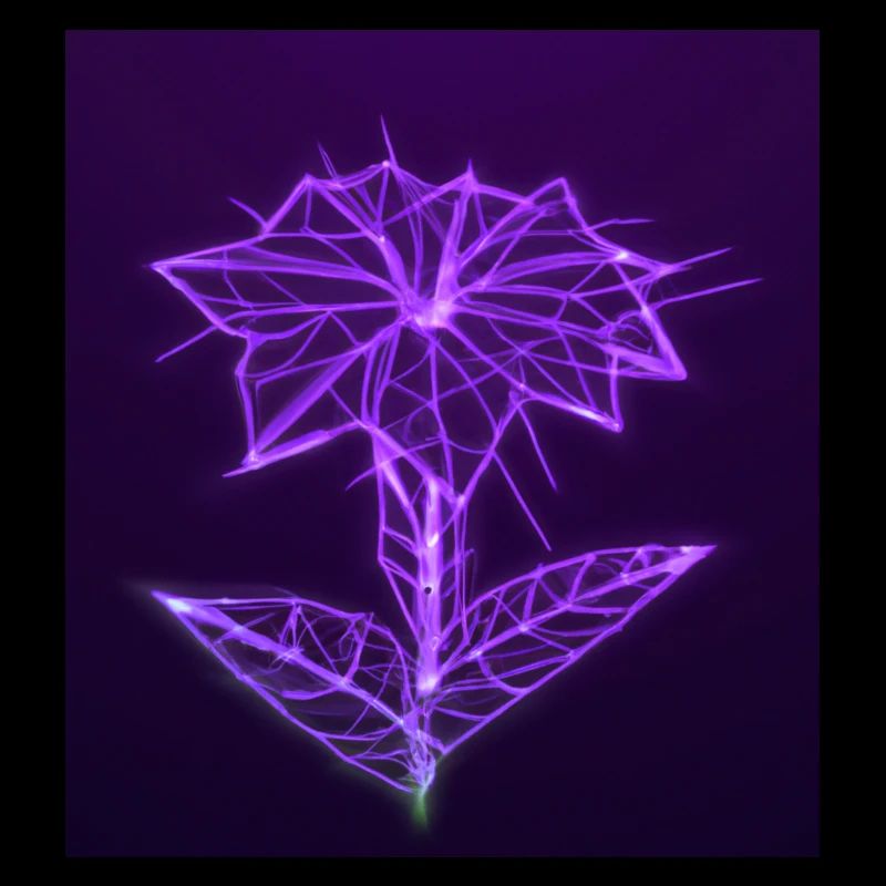 Polygonal Neon Rose