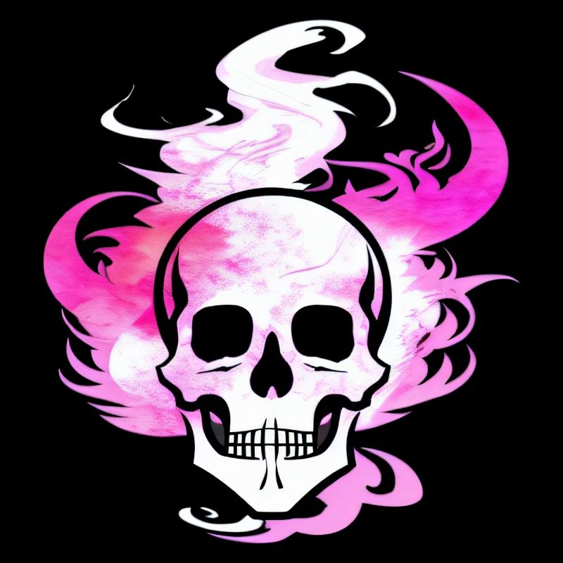 Fire Skull Smoke Pink Skeleton Flames 2