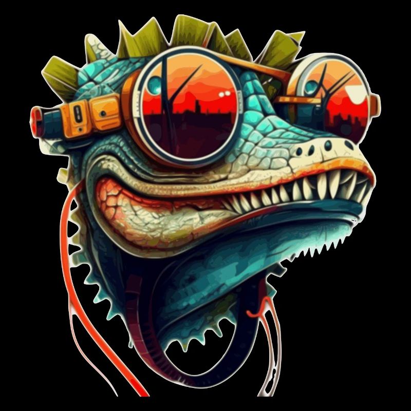 Crocodile head as a reptile in cool with sunglasses