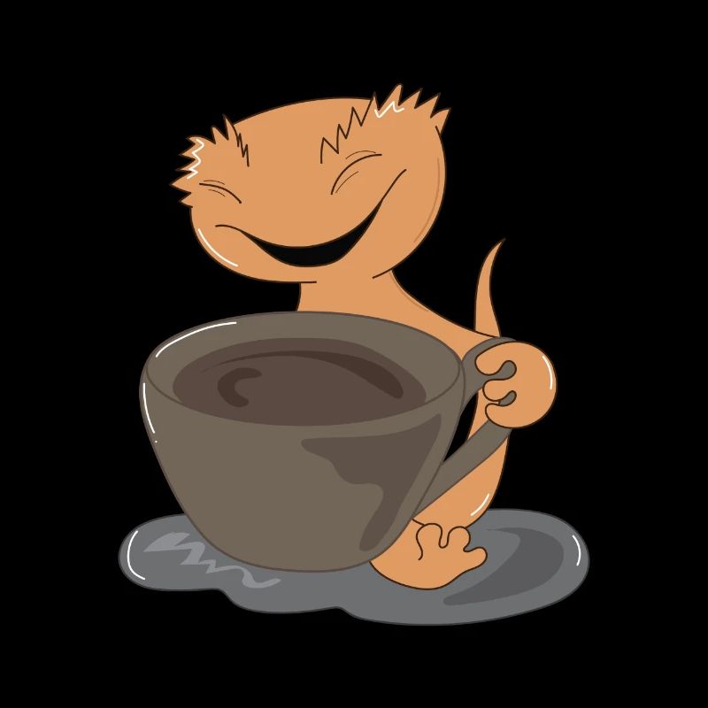 Crested Gecko Coffee Cute Lizard Lazy Office