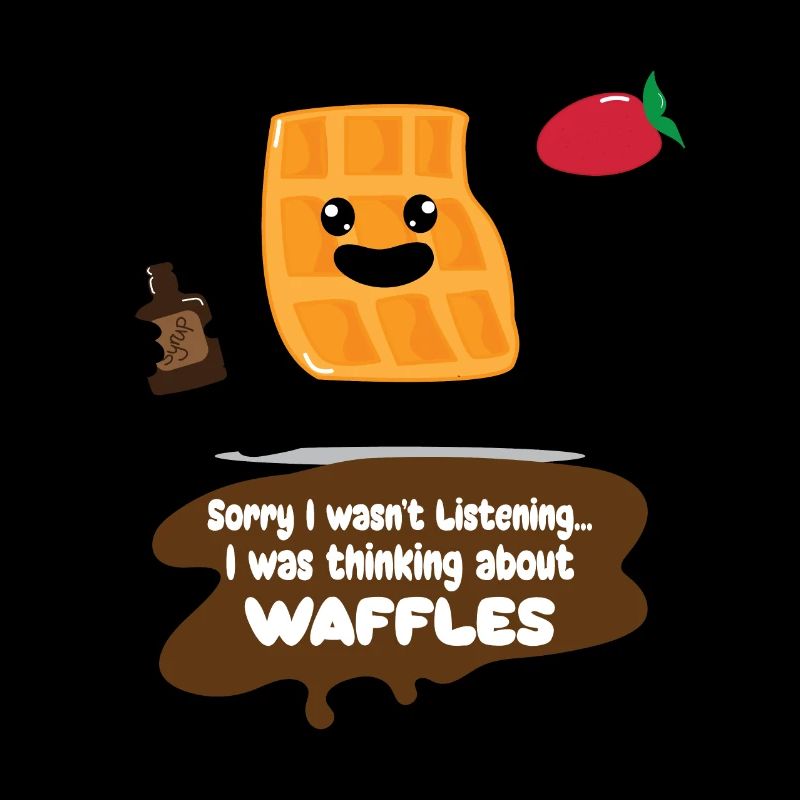 Denken Sie darüber nach, Waffelsirup, süße Waffel,
