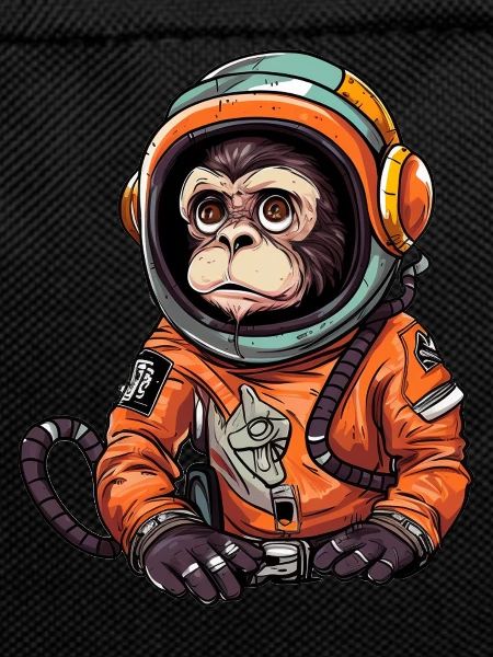 Space Monkey Retro Drawing