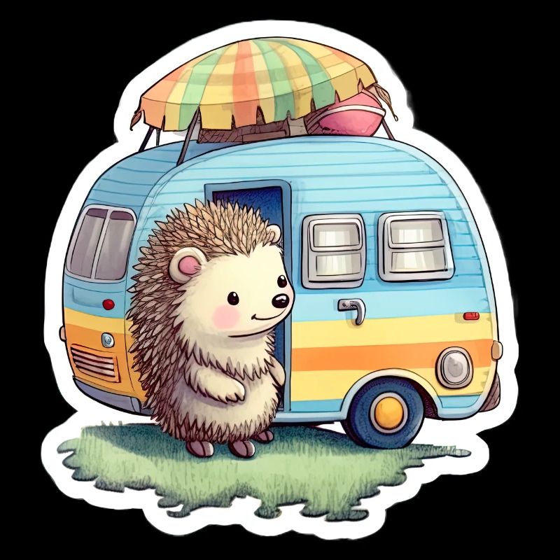 Igel Camping Wohnwagen Reisender