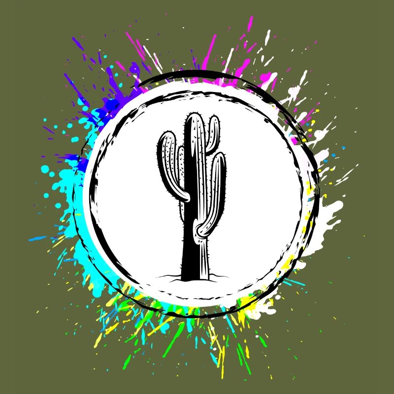 Élément de cactus coloré