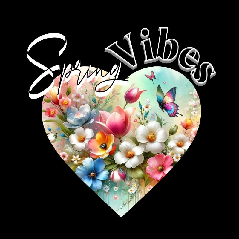 Spring Vibes - Blumen Herz Design