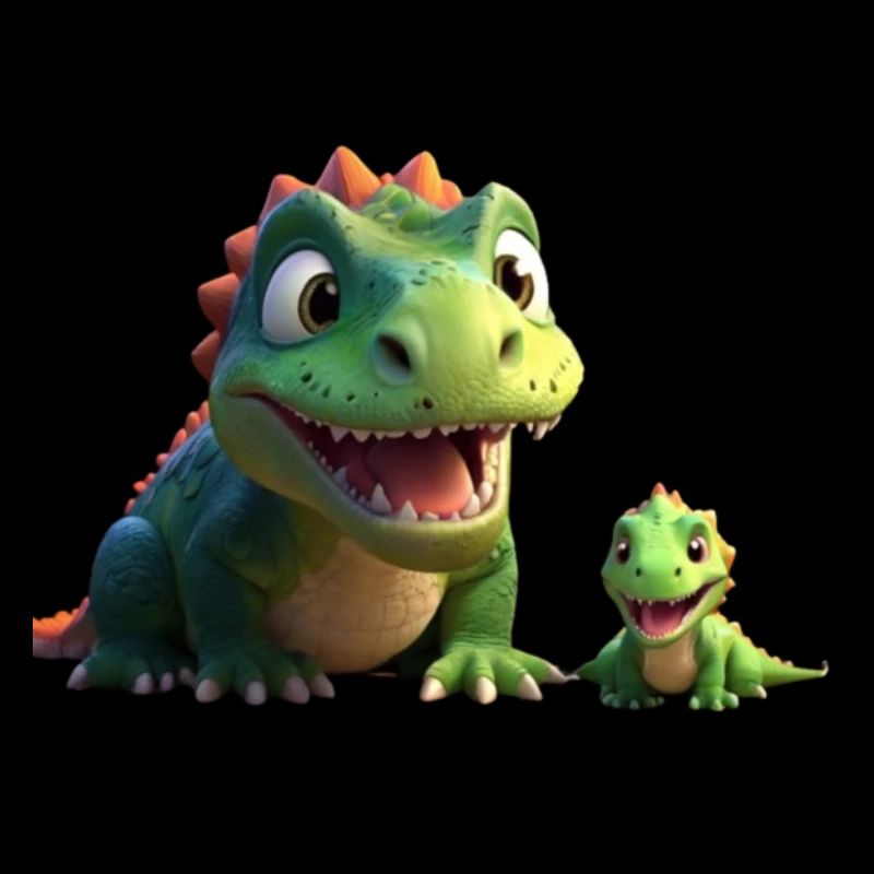 Two dinosaur friends cute