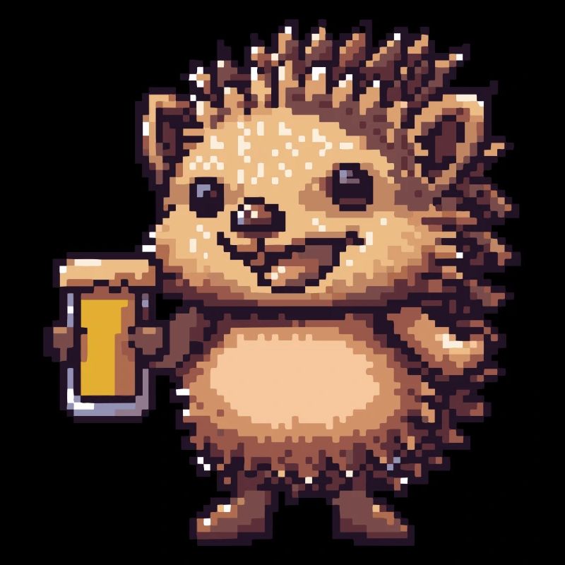 hérisson bière pixel