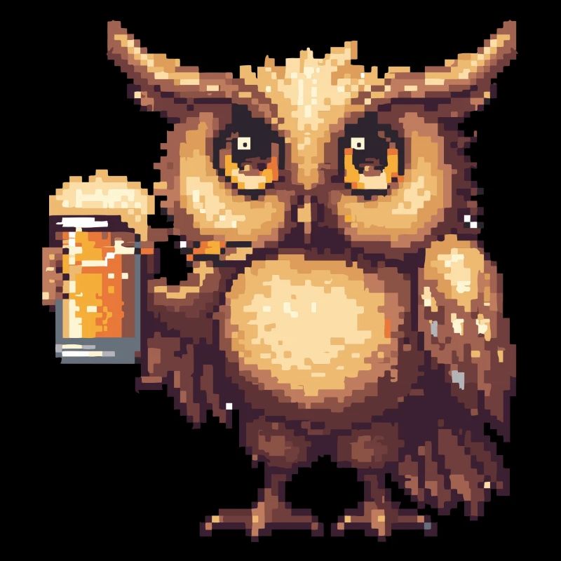 Eule Bier Pixel