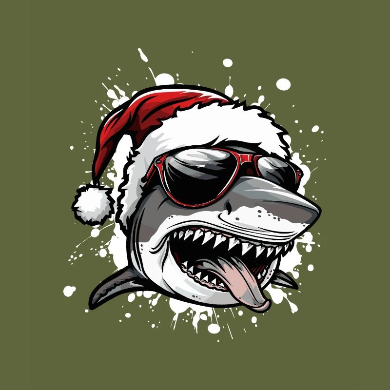 requin Noël drôle