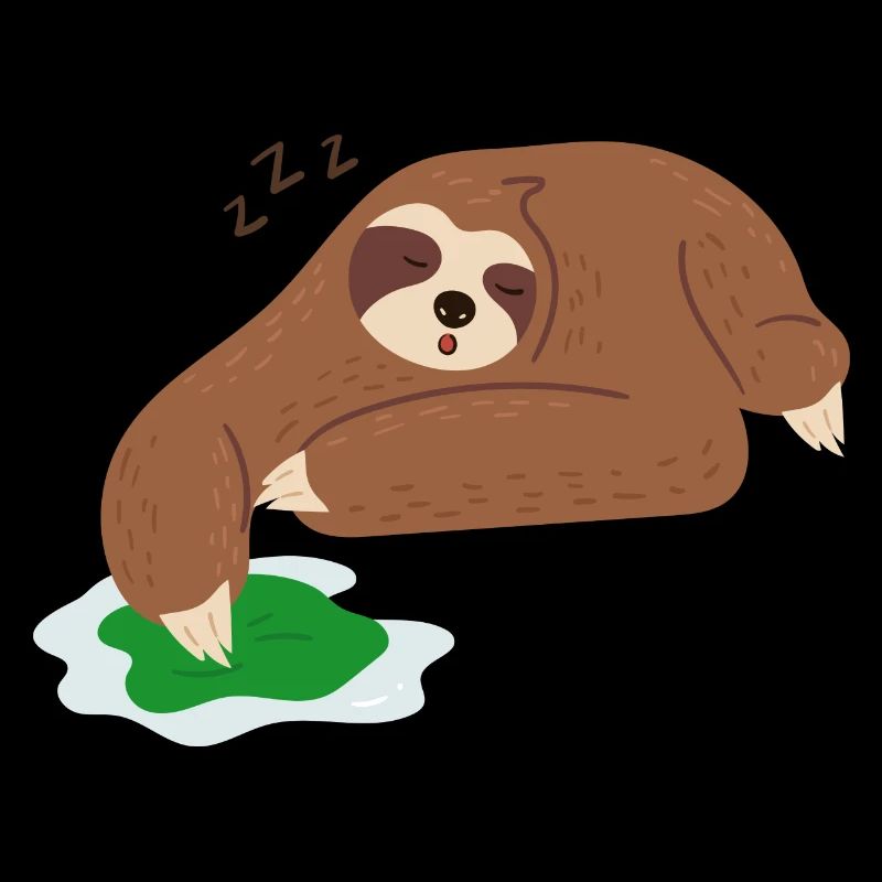 Faultier putzen Einschlafen Ironisch Lazy Sloth