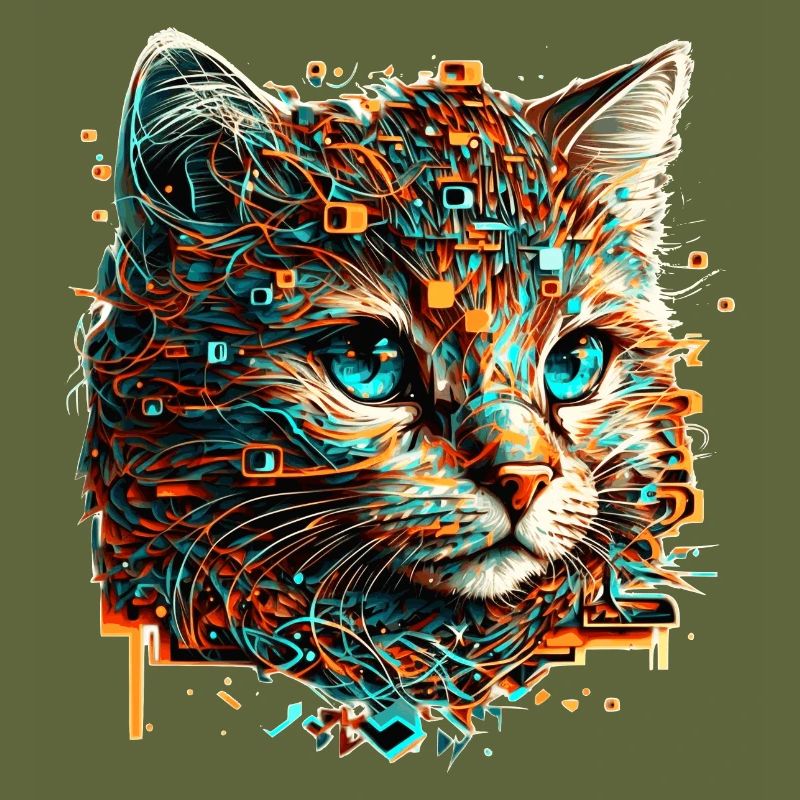 Baby Kitten Cat Face in Vector Optics