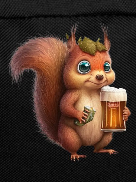 Cute squirrel with beer