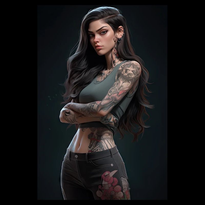 Ink Warrior: Anime Beauty Unleashed with Daring