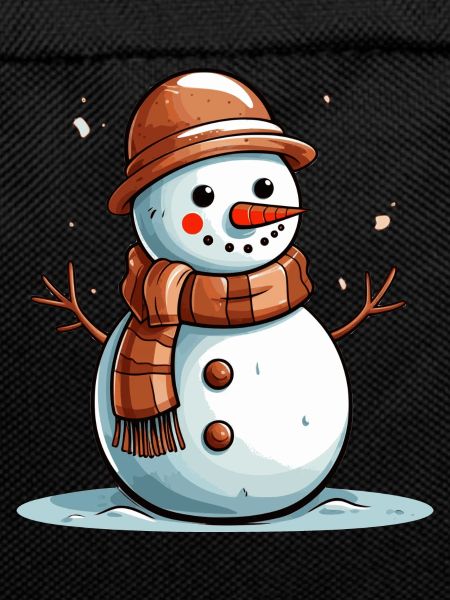 Snowman with brown scarf