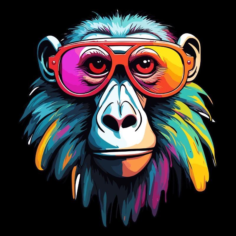 Affe / Tier / Zoo / Babian / Wild / Comic