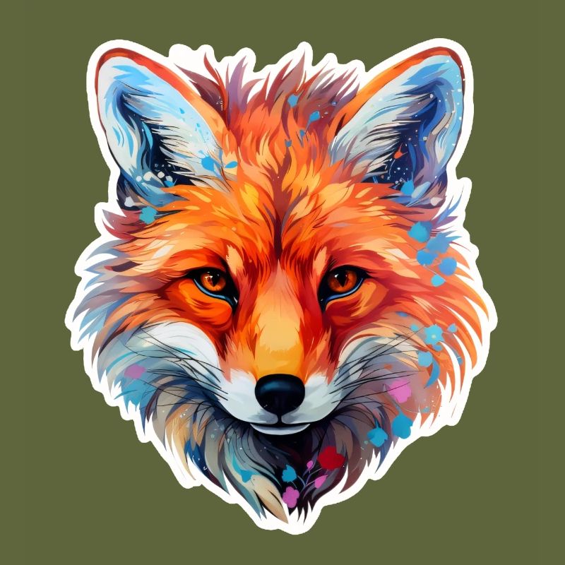 Fox head coloured