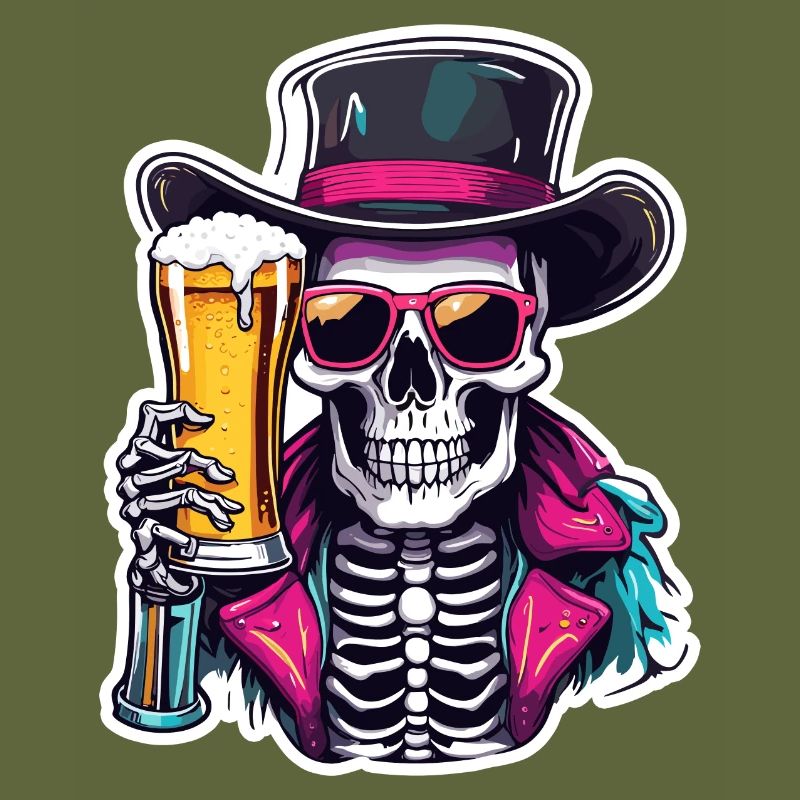 Skull / Skull / Skeleton / Gothic / Beer