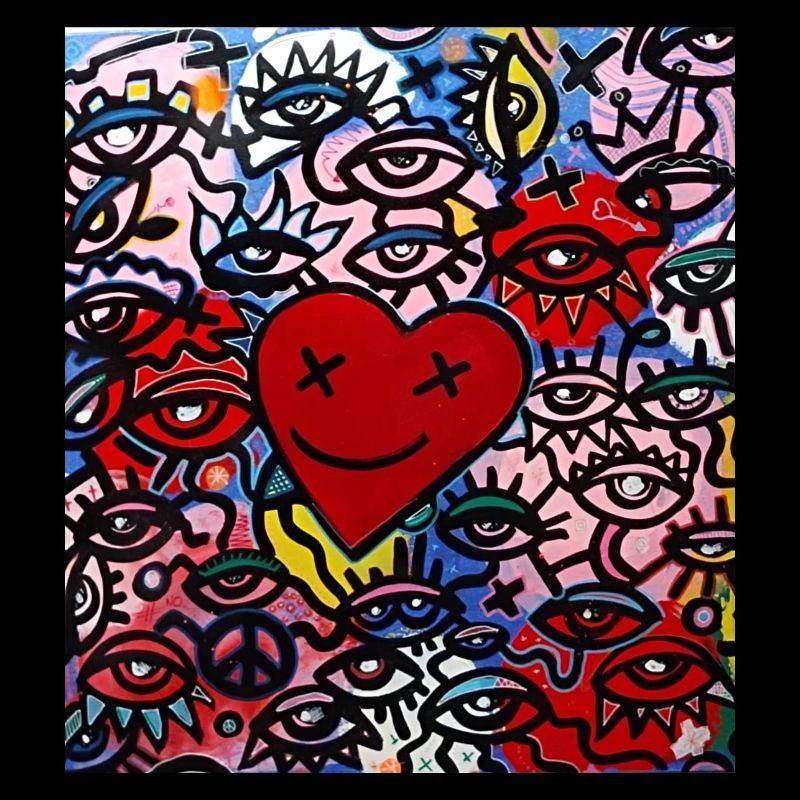 Graffiti Corazon y ojos