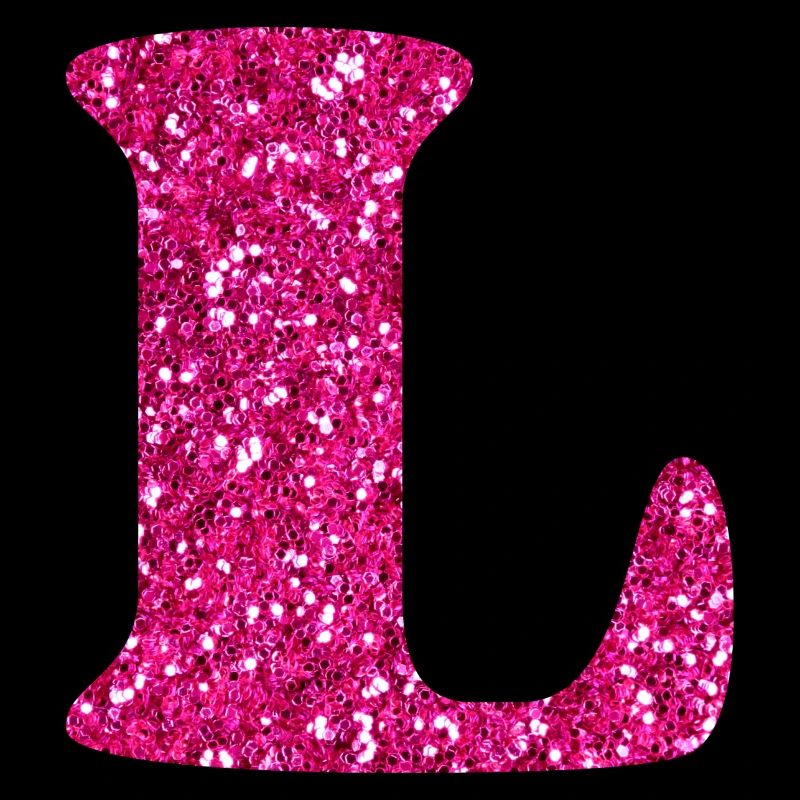 Glitter pink letter l