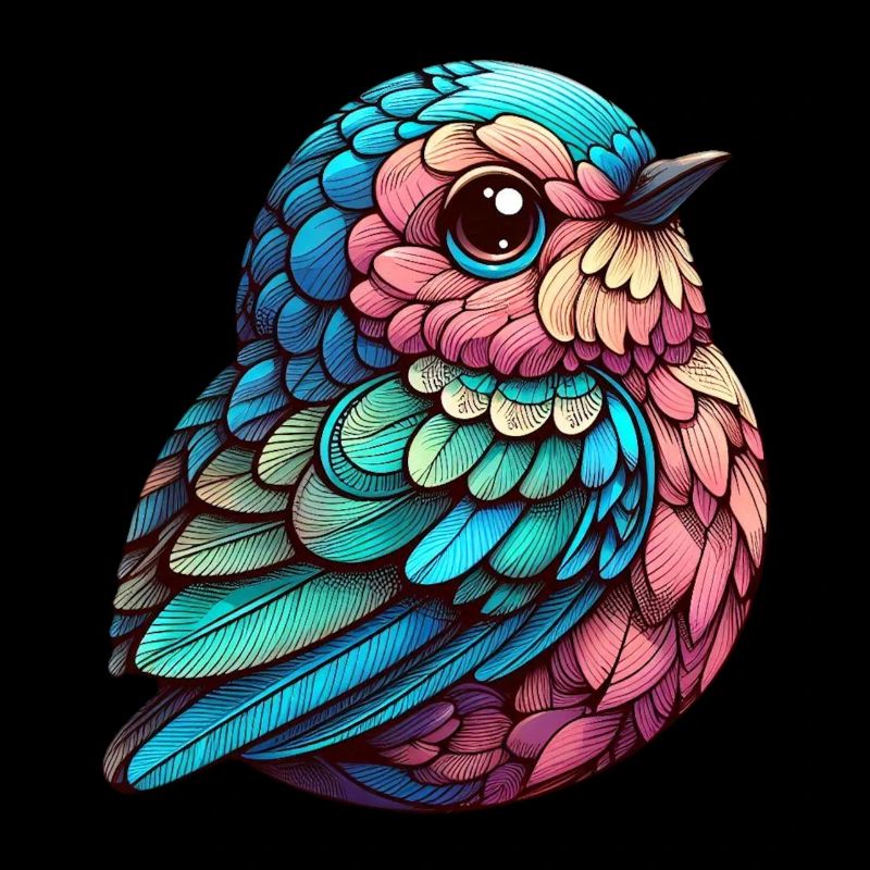 Vibrant Feathered Serenity