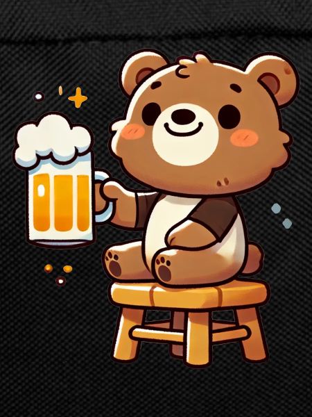 Cute Bear Drinking Beer 3