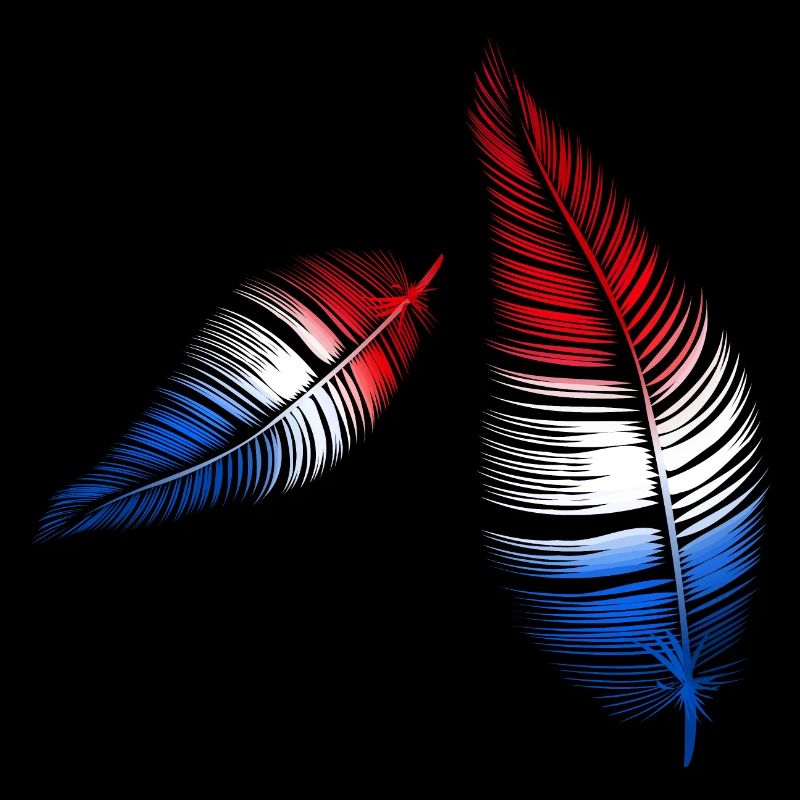 feathers red white blue