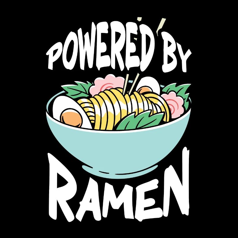 Powered By Ramen Anime Japanese Soup Cup Noodle