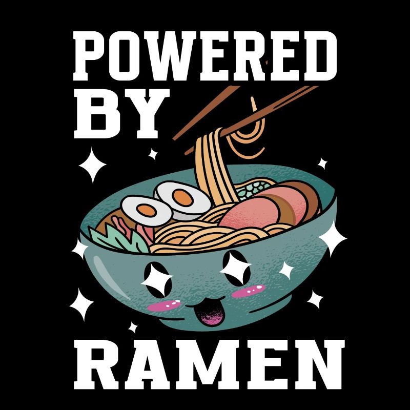 Powered By Ramen Anime Japanese Soup Cup Noodle