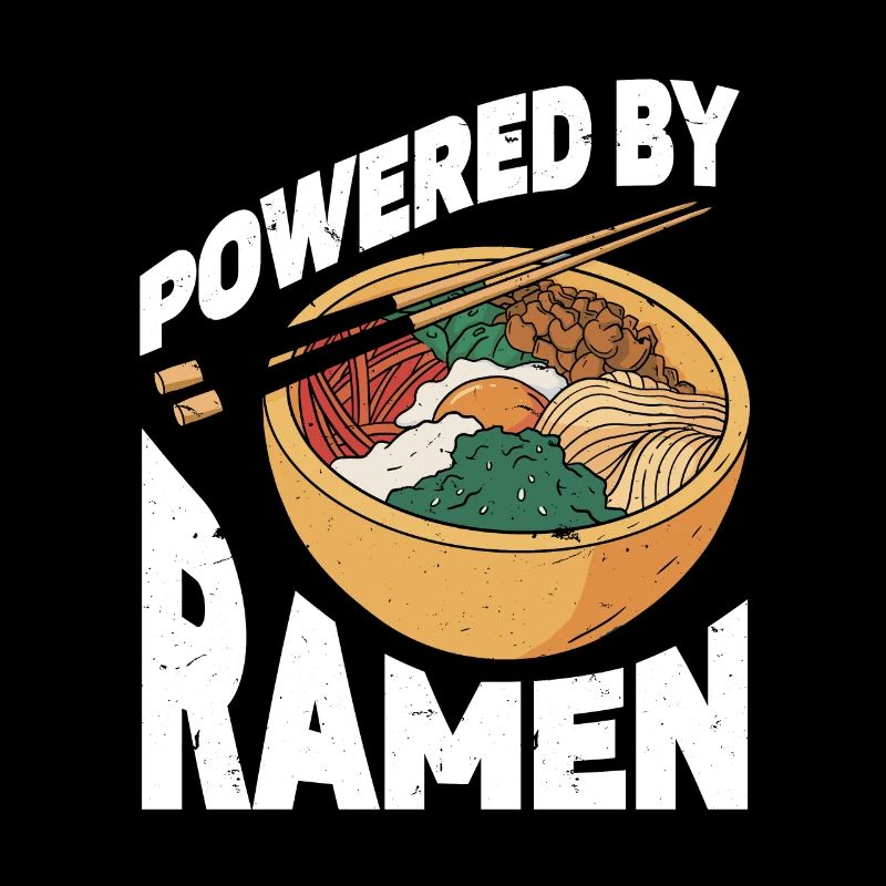 Powered By Ramen Anime Japanese Soup Cup Noodle