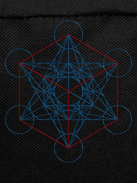 Metatron's Cube - blue red