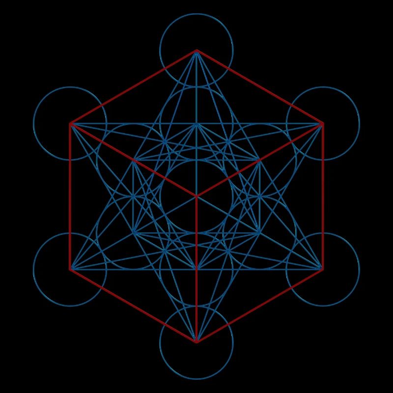 Metatron's Cube - blue red