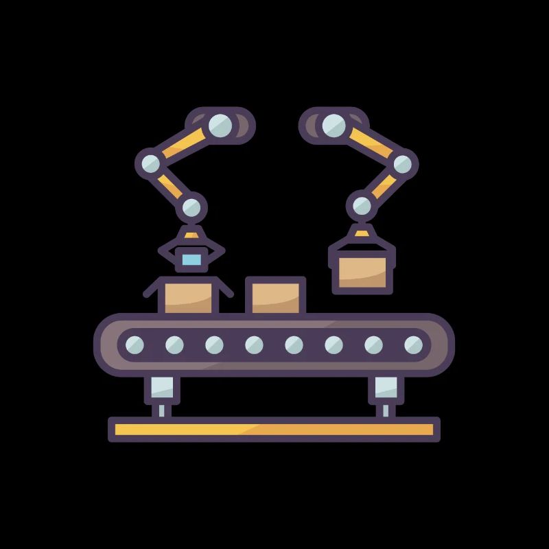 Conveyor Belt With Boxes Being Packaged