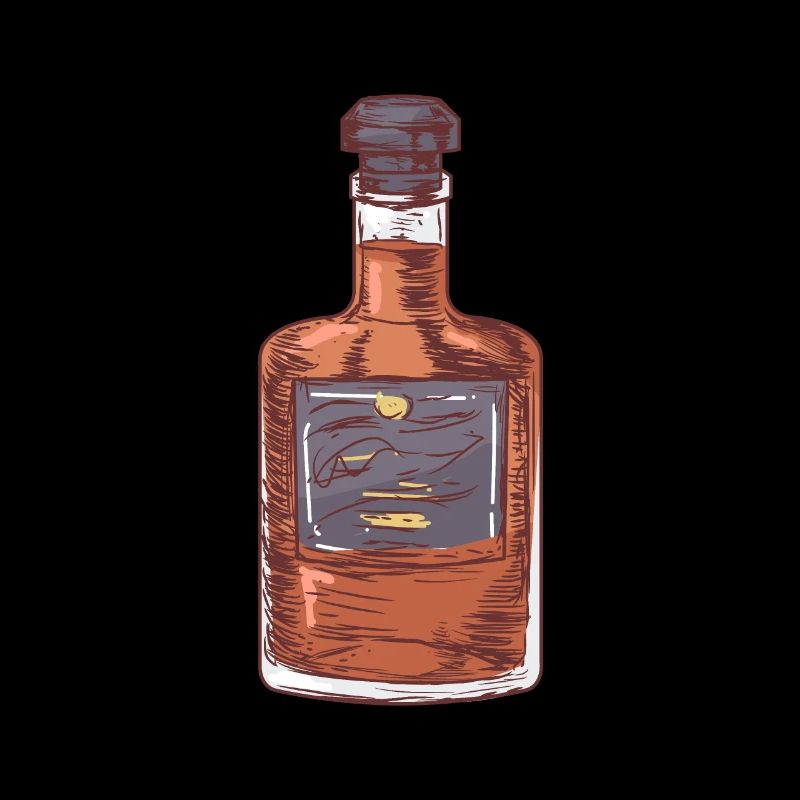 Braune Schnapsflasche mit Deckel