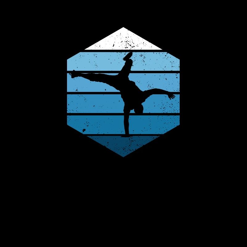 Breakdance Bboy Break Dance Retro Blau Breakdancer