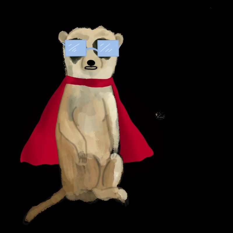 Erdmännchen SuperHero Cool Boy hey fred superheld