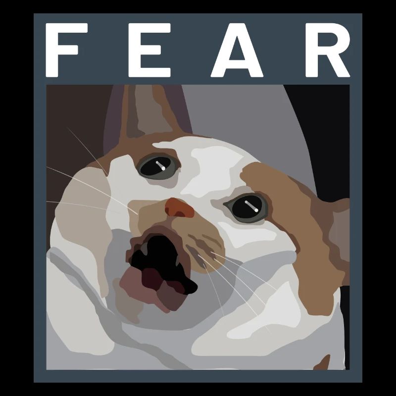 Scared cat Meme Illustration