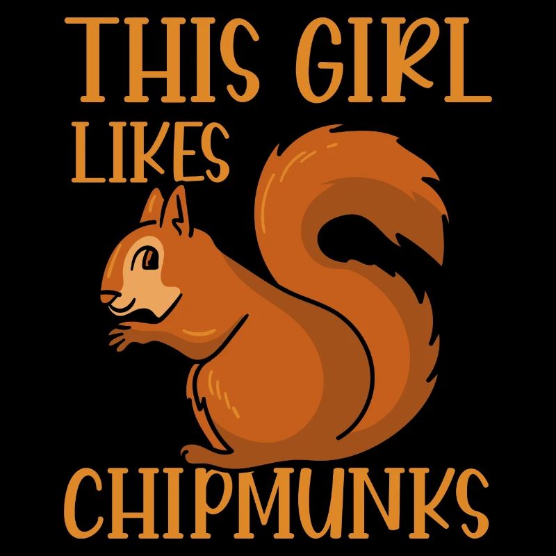 Fille Aime Les Chipmunks Mignon Forêt Animal