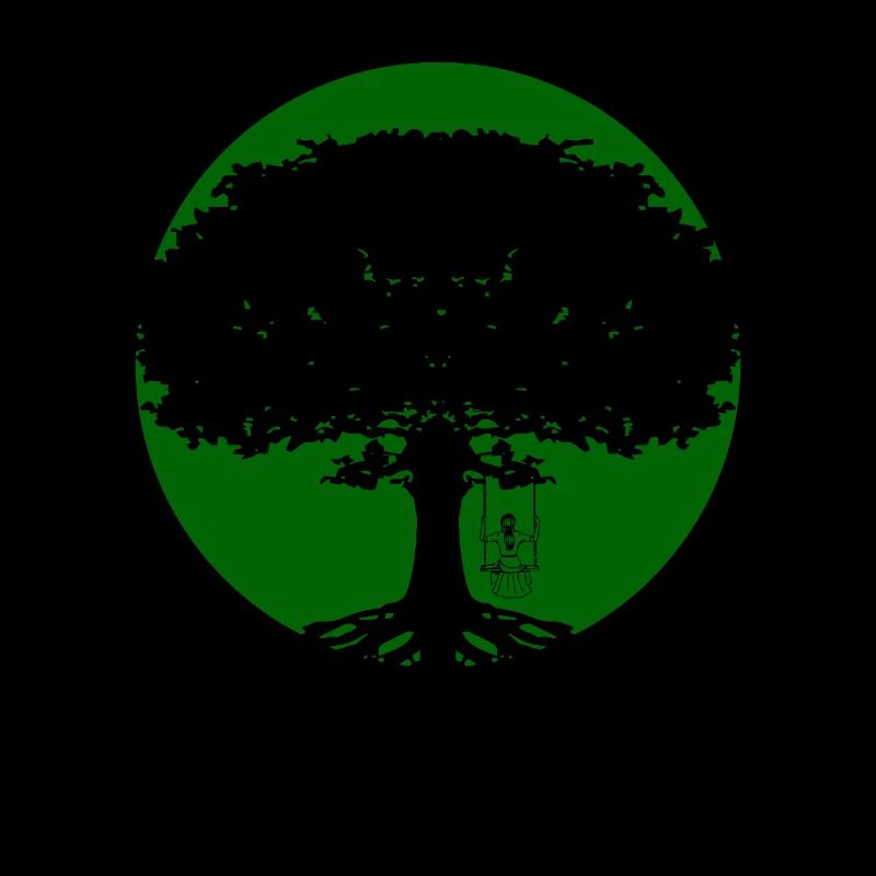 Mädchen schaukelt am Baum