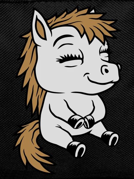 Small seated comic pony