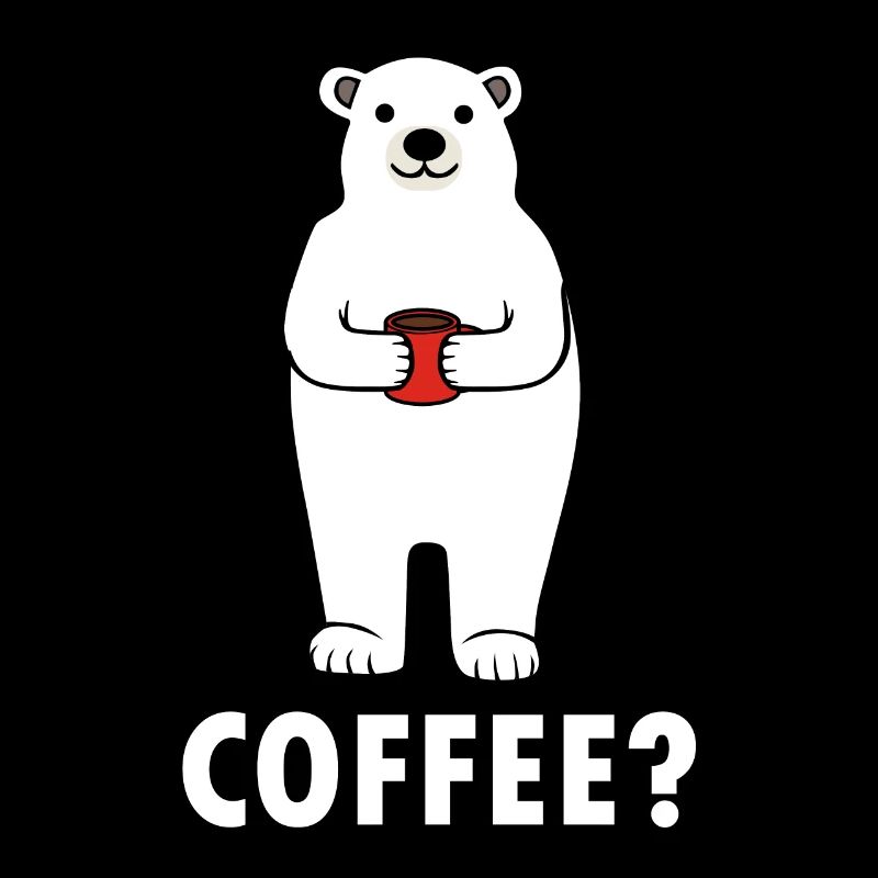 Cute Polar Bears Coffee Monday Tired Office
