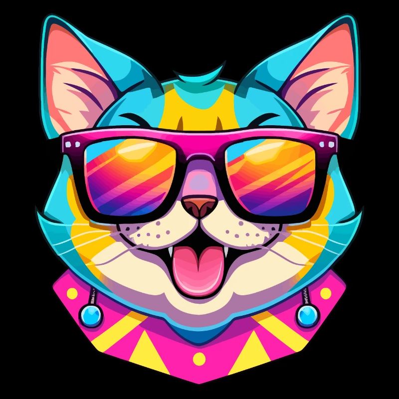 Coole Katze mit Sonnenbrille