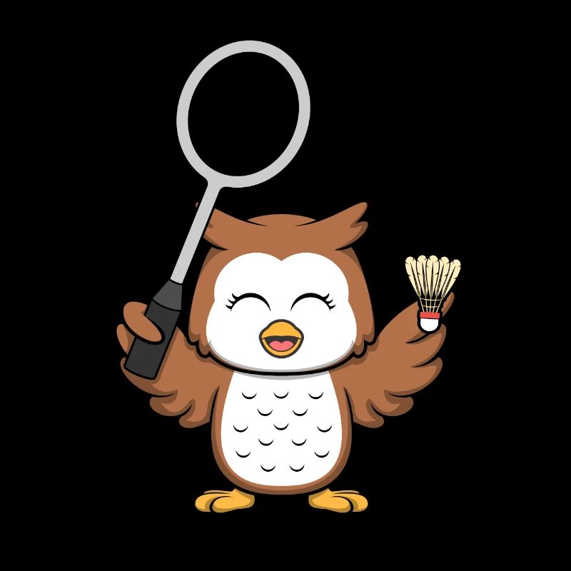 Badmintonschläger Eule Playing Badminton Hobby