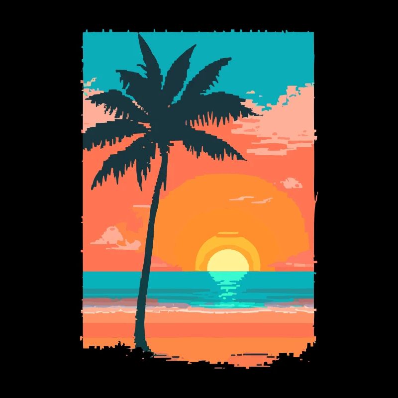 Retro Sunrise on the Beach