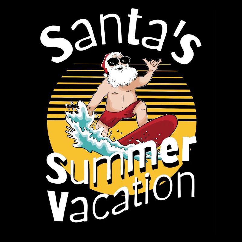 Vacances d’été du Père Noël Surfer Père Noël