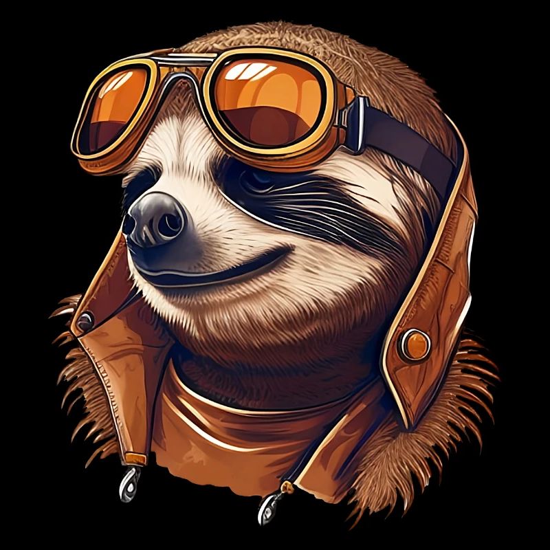 Sloth with aviator goggles