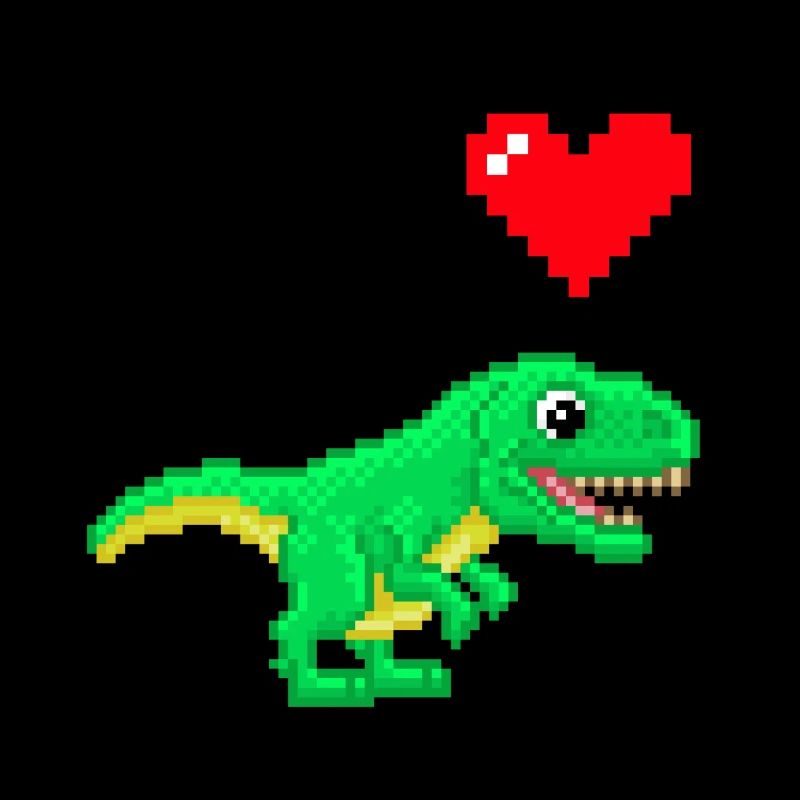 Pixel Love dinosaur