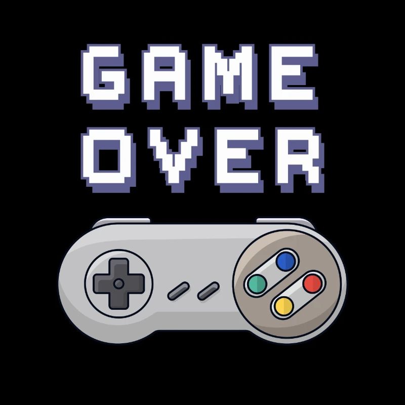 Game Over retro gaming controller